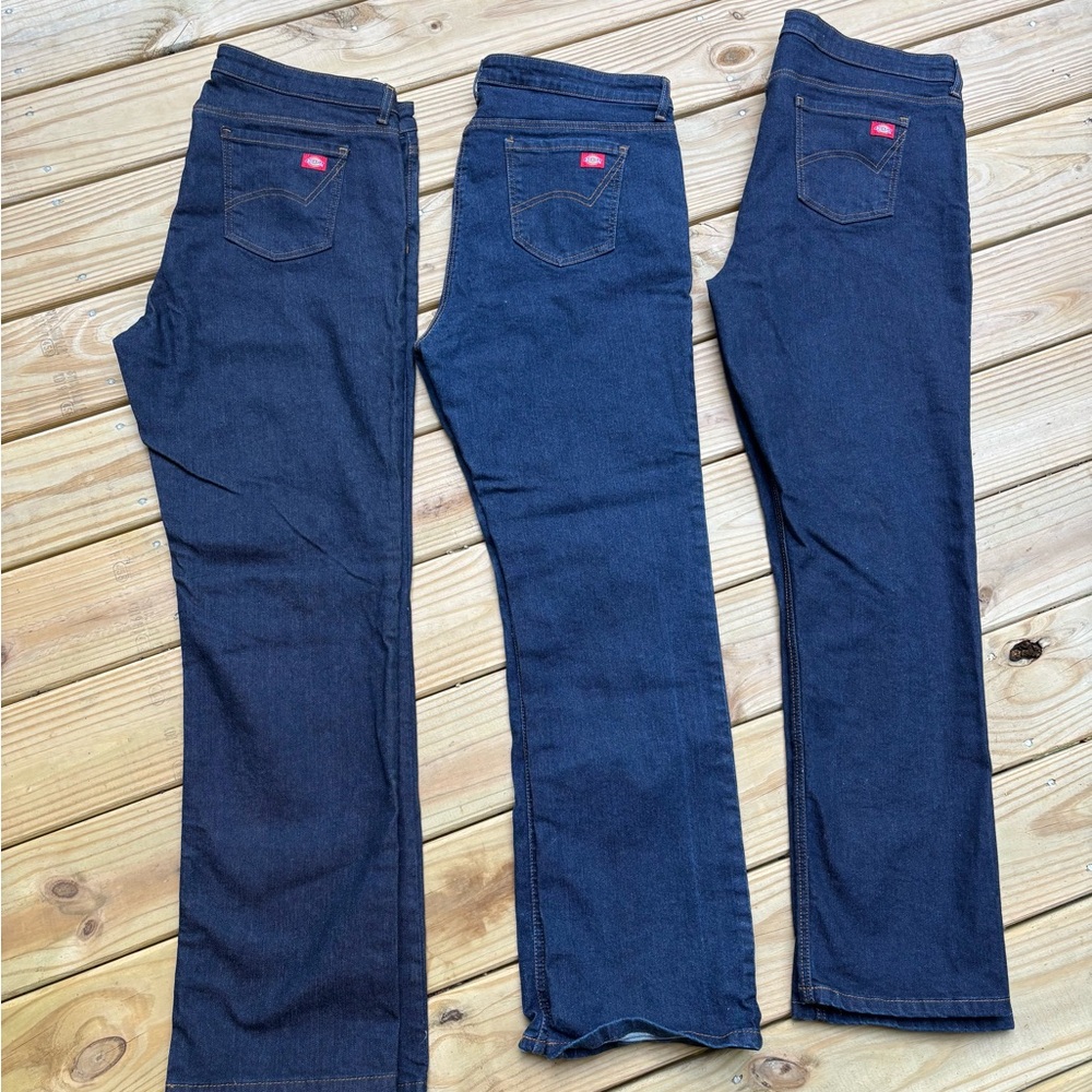 Dickies Women's Dark Indigo Jeans Size 18R Denim Work Wear 2019 Lot of 3 Blue